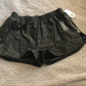 NWT faux leather shorts
